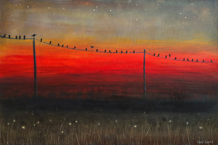 acrylic painting by Sally Adams titled Bedtime Chatter