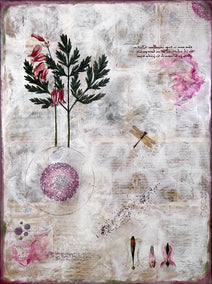 mixed media artwork by Shannon Amidon titled Pacific Bleeding Hearts