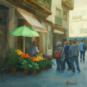 oil painting by Sherri Aldawood titled Amarante Market