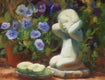 Original art for sale at UGallery.com | Garden Cherub by Sherri Aldawood | $575 | oil painting | 12' h x 12' w | thumbnail 4