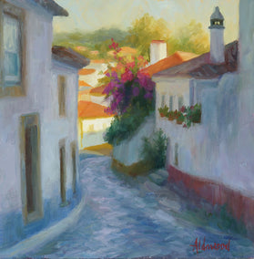 oil painting by Sherri Aldawood titled Obidos Evening