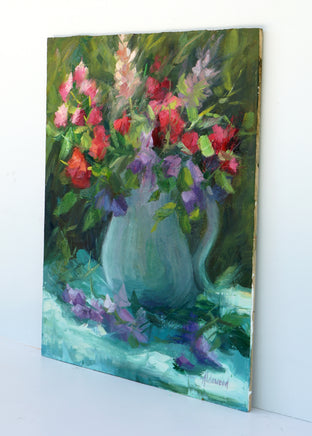 Sweet Peas and Bougainvillea by Sherri Aldawood |  Side View of Artwork 