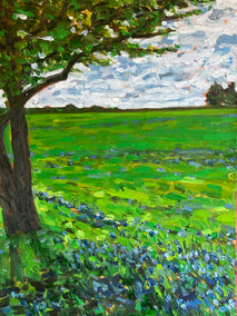 oil painting by Srinivas Kathoju titled The Bluebonnets