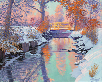 oil painting by Stanislav Sidorov titled Lilac Winter