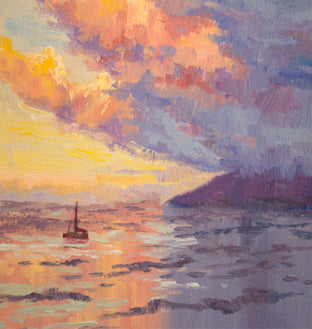 Sunset Sail by Karen E Lewis |   Closeup View of Artwork 