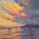 Original art for sale at UGallery.com | Sunset Sail by Karen E Lewis | $550 | oil painting | 12' h x 12' w | thumbnail 1