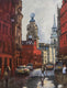 Original art for sale at UGallery.com | Sun Shines in St. Martin's Lane, London by Swarup Dandapat | $1,000 | oil painting | 20' h x 16' w | thumbnail 4