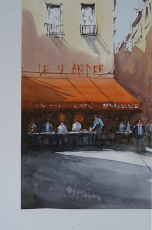 Bistro by Road by Swarup Dandapat |  Side View of Artwork 