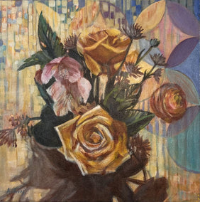 mixed media artwork by Theresa Andreas-O'Leary titled Autumn Bouquet