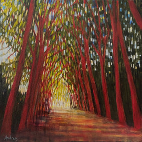 mixed media artwork by Theresa Andreas-O'Leary titled Illuminated Path