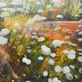 mixed media artwork by Theresa Andreas-O'Leary titled Sundrenched Field