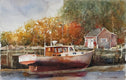 Original art for sale at UGallery.com | Waiting for the Tide by Thomas Hoerber | $825 | watercolor painting | 14' h x 21' w | thumbnail 1