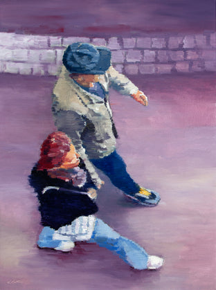 Two Figures in Purple Ambiance by Warren Keating |  Artwork Main Image 