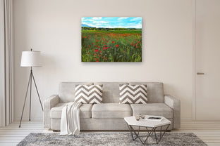 Red Poppies-Commission by Mandy Main |  In Room View of Artwork 