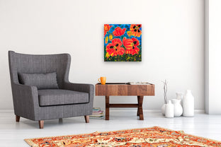 Blooming Poppies by Yelena Sidorova |  In Room View of Artwork 