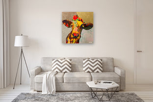 Morning Cow by Rick "Marlowe" Schneider |  In Room View of Artwork 