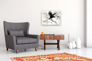 Flying Raven in the Woods by Suren Nersisyan |  In Room View of Artwork 