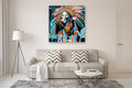 Original art for sale at UGallery.com | Glowing Pink Chief by Scott Dykema | $5,400 | mixed media artwork | 48' h x 48' w | thumbnail 5