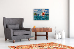 Deep Creek Sailing - Commission by Robert Hofherr |  In Room View of Artwork 