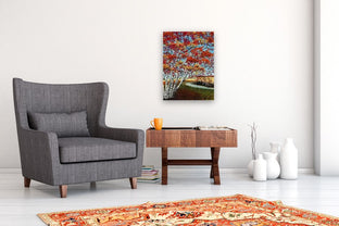 Birch Trees by Shela Goodman |  In Room View of Artwork 