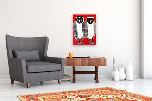 Two Barn Owls by Jessica JH Roller |  In Room View of Artwork 