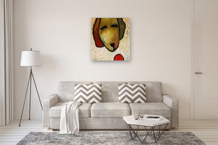 Dog Head with Ball by Jaime Ellsworth |  In Room View of Artwork 