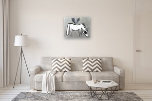 Unicorn on Silver by Jessica JH Roller |  In Room View of Artwork 