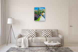 Sunny Day and Cypress Trees, Mediterranean Landscape by Suren Nersisyan |  In Room View of Artwork 