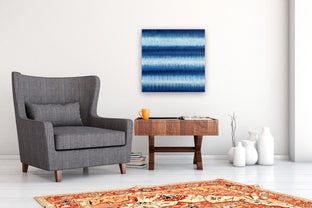 Indigo Stripes 3 by Janet Hamilton |  In Room View of Artwork 