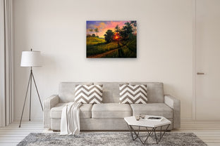 Magic Sunset: The Golden Symphony of Nature by Jose Luis Bermudez |  In Room View of Artwork 