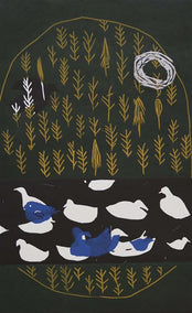 printmaking by Andrea Krnetic Grbic titled Swans