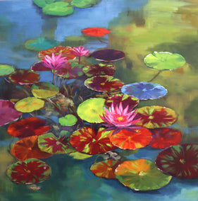 oil painting by Andres Lopez titled Another Morning in the Pond