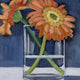 Original art for sale at UGallery.com | Orange Flowers by Carey Parks | $475 | acrylic painting | 10' h x 10' w | thumbnail 4