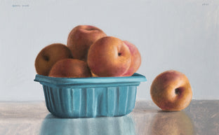 Peaches in a Turquoise Basket by Daniel Caro |  Artwork Main Image 