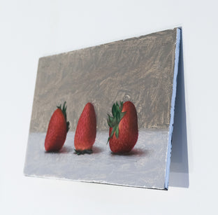 Three Strawberries by Daniel Caro |  Side View of Artwork 