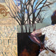 Original art for sale at UGallery.com | She Was Shaped like a Fruit by Darlene McElroy | $2,650 | mixed media artwork | 24' h x 24' w | thumbnail 4