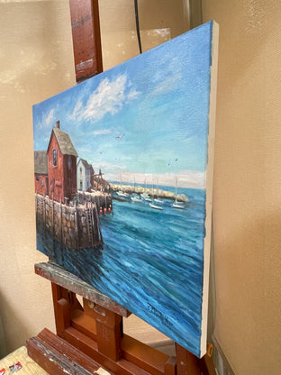 Summer in Rockport by Faye Vander Veer |  Side View of Artwork 