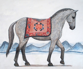 mixed media artwork by Jennifer Ross titled The Horse's Way