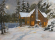 Original art for sale at UGallery.com | End of a Snowy Day by Joanie Ford | $375 | oil painting | 12' h x 16' w | thumbnail 1