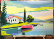 Original art for sale at UGallery.com | Summer on the Lake by John Jaster | $1,300 | acrylic painting | 24' h x 36' w | thumbnail 3