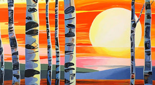 Sunset Through the Trees by John Jaster |   Closeup View of Artwork 