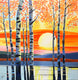 Original art for sale at UGallery.com | Sunset Through the Trees by John Jaster | $1,300 | acrylic painting | 30' h x 30' w | thumbnail 1