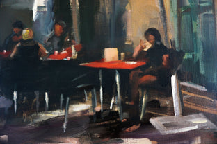 Sidewalk Cafe in Spain by Jonelle Summerfield |   Closeup View of Artwork 