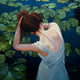 Original art for sale at UGallery.com | The Bather by Jose Luis Bermudez | $2,700 | oil painting | 30' h x 30' w | thumbnail 1