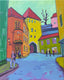 Original art for sale at UGallery.com | Town Square by Laura (Yi Zhen) Chen | $750 | acrylic painting | 20' h x 16' w | thumbnail 1