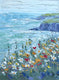 Original art for sale at UGallery.com | Calm Coastal Blues by Lisa Elley | $575 | oil painting | 16' h x 12' w | thumbnail 1