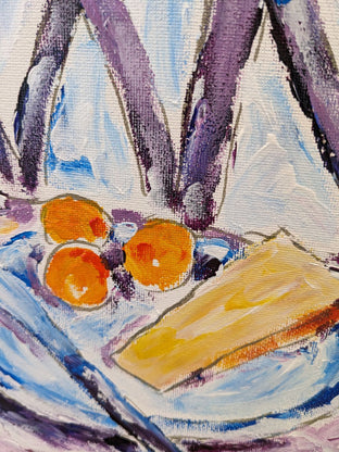 Cheese, Apricots and Wine by Samuel Pretorius |   Closeup View of Artwork 