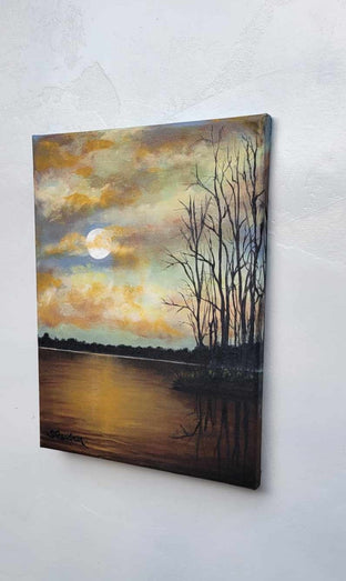 Twilight Waters by Shela Goodman |  Side View of Artwork 