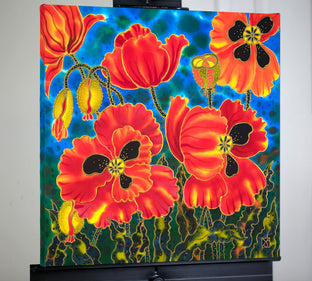 Blooming Poppies by Yelena Sidorova |  Context View of Artwork 