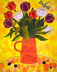 mixed media artwork by Yelena Sidorova titled Bouquet of Tulips